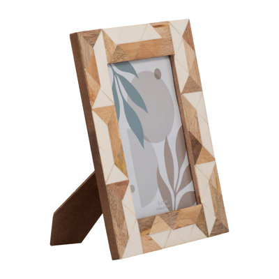 Jeseca Decorative Resin and Wood Picture Frame with Glass and MDF, Modern Boho Aesthetic, Stylish Geometric Design, Casual Home Decor Accent