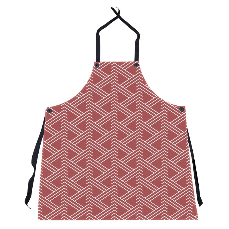 Tablier zigzag classique, Rouge/blanc