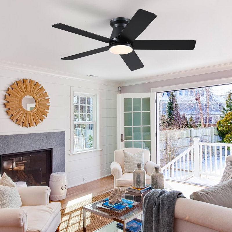 Ventilateurs de plafond encastrés noirs 46 ", 46 pouces de large