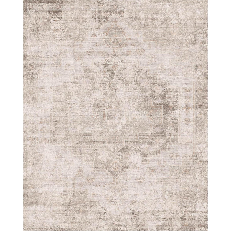 Tapis de salon neutre - Tapis campagnard pour salle à manger, chambre à coucher, à poils courts et lavable