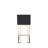 Pangea Home Dexter Faux/Vegan Leather Bar Stool - 26" Seat Height – Modern Upholstered Bar Chair with Steel Metal Legs - Indoor - Bar, Dining, Kitchen - Black with Gold Legs-1583249898-1583249899-1568498832