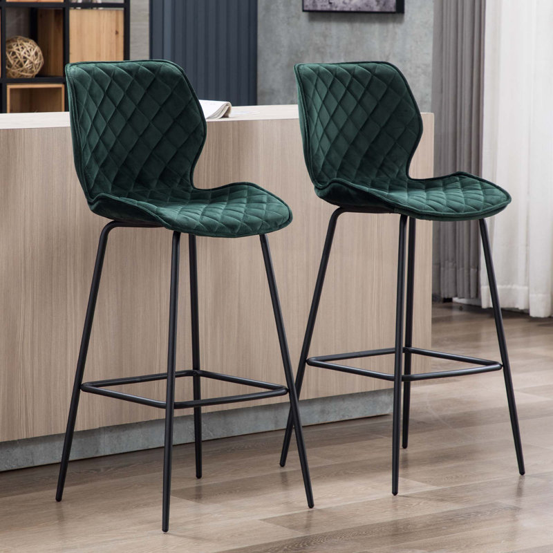 75cm Stool, Black, Dark Green
