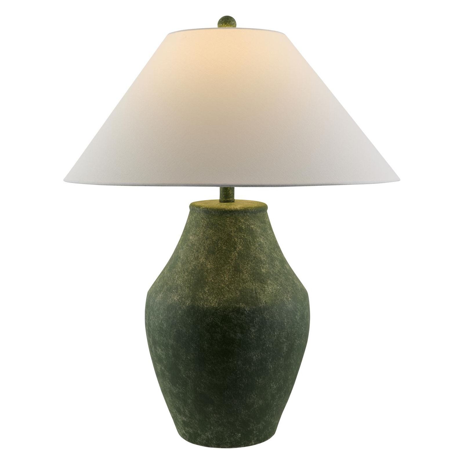 Batavia Ceramic Table Lamp, Green, White