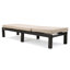 Chaise longue, structure brun foncé avec coussin beige