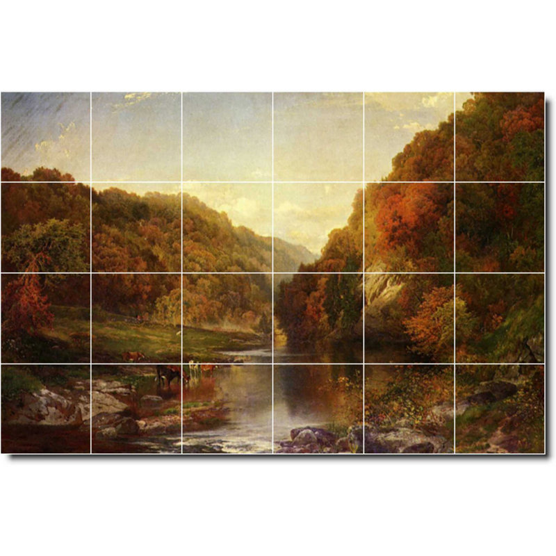 Carreau de céramique décorative 36 po x 24 po 6 po x 6 po, Paysage 06329