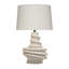 Lampe de table Liny, abat-jour en lin, base ivoire moderne dynamique 29 pouces