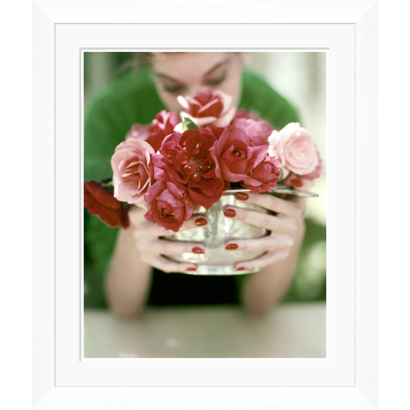 Vogue Magazine, "A Woman Holding A Bowl Of Roses," John Rawlings, June 1, 1952 Print by John Rawlings, 35.5" H x 30" W