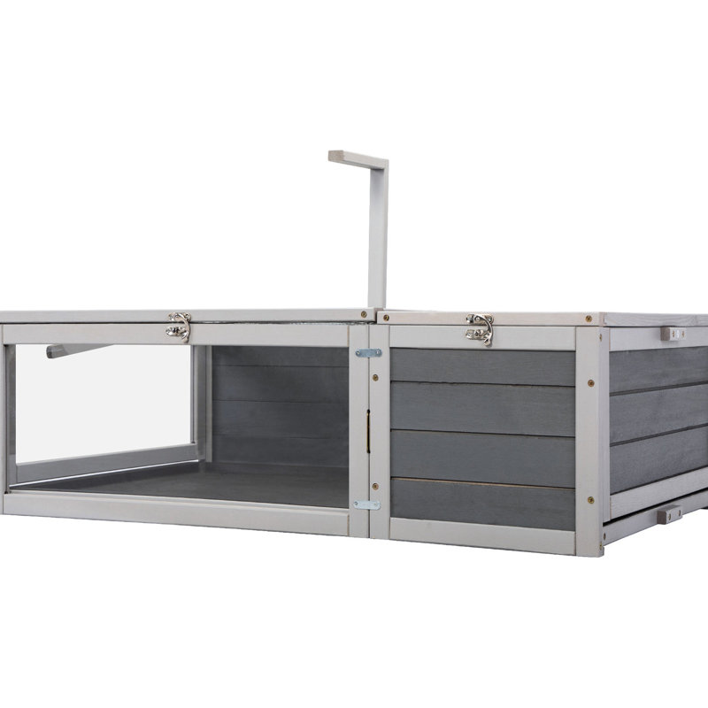Tortoise House, Grey - Removable Top And Tray Feature Residence With Grey, 22.6"l X 24.6"w