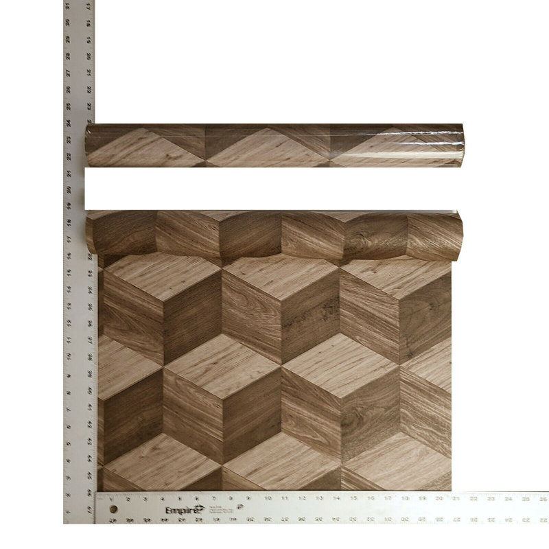 Papier peint brun à motif géométrique d'illusion 3D