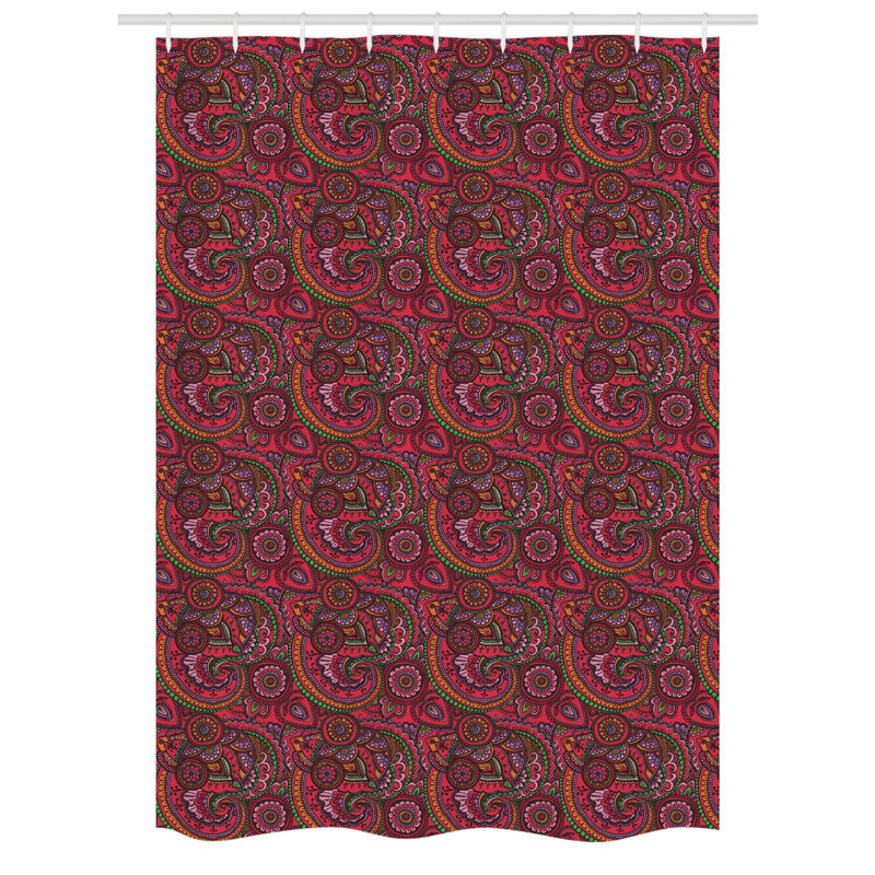 Paisley Shower Curtain with Hooks Included, 78" H x 54" W