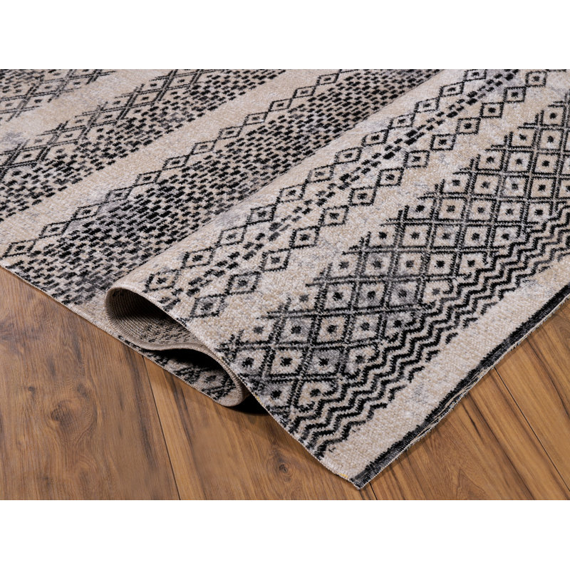 Tapis brun / noir Desire, Rectangle 7 pi 10 po x 10 pi 10 po