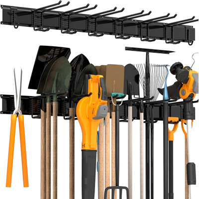 Jahnke Garage Tool Storage Rack, Heavy Duty Garage Storage Organizer Rack System Wall Mounted Tool