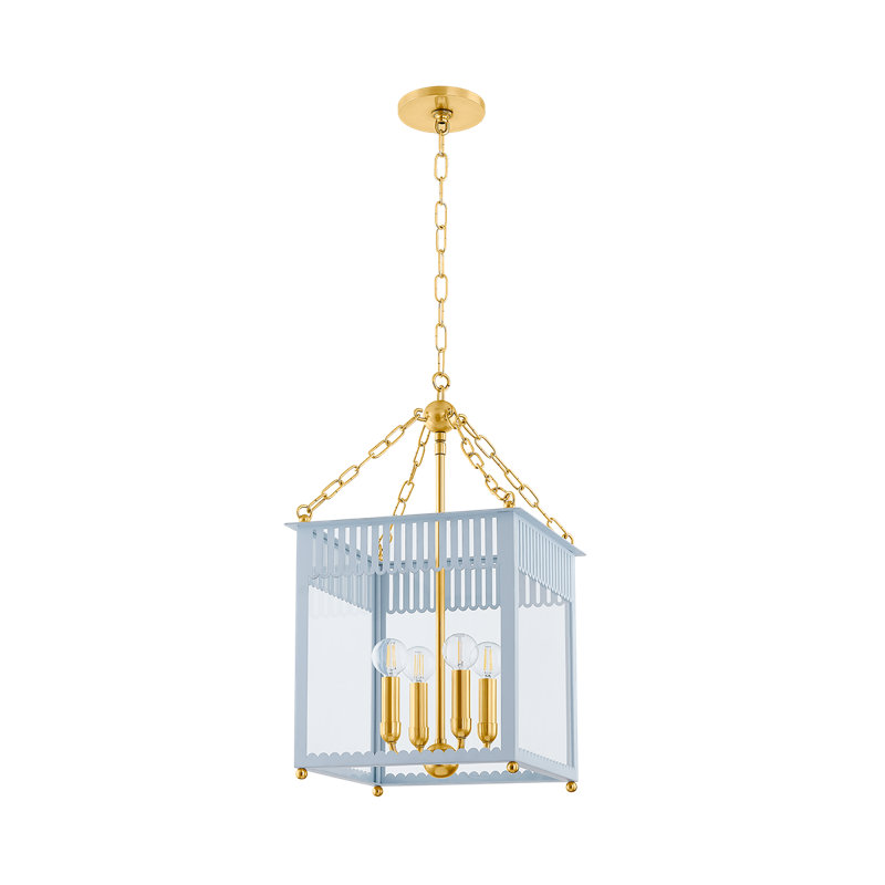 LANTERNE ROSALIE, Bleu, H 19,5 po x l 13,25 po x P 13,25 po