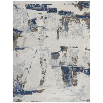 One-of-a-Kind Hand-Knotted Cobalt Canvas Wool Rug