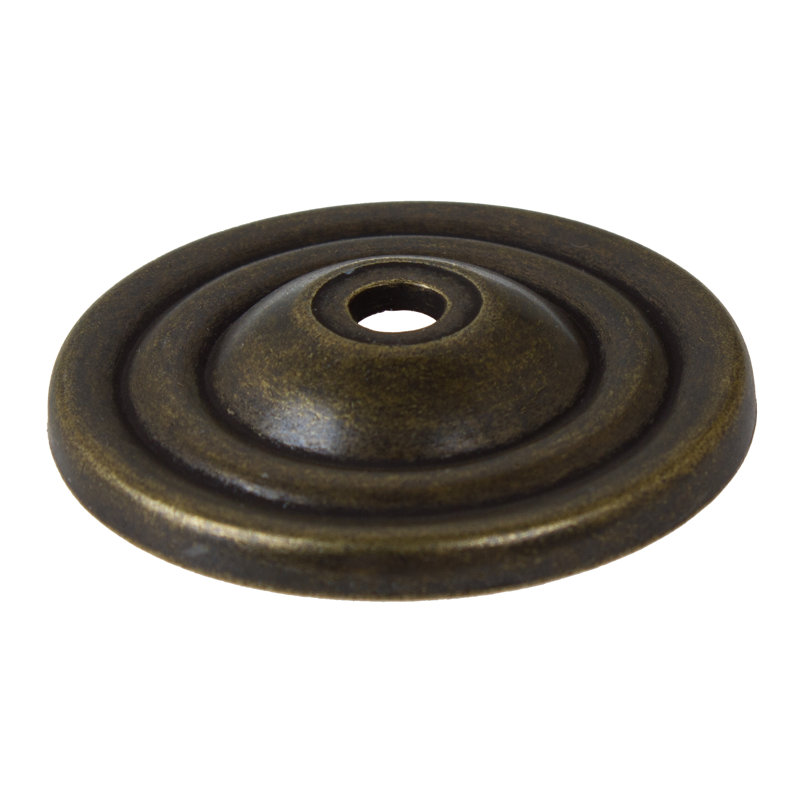 Contre-plaque ronde ronde à bouton d'armoire, Laiton antique