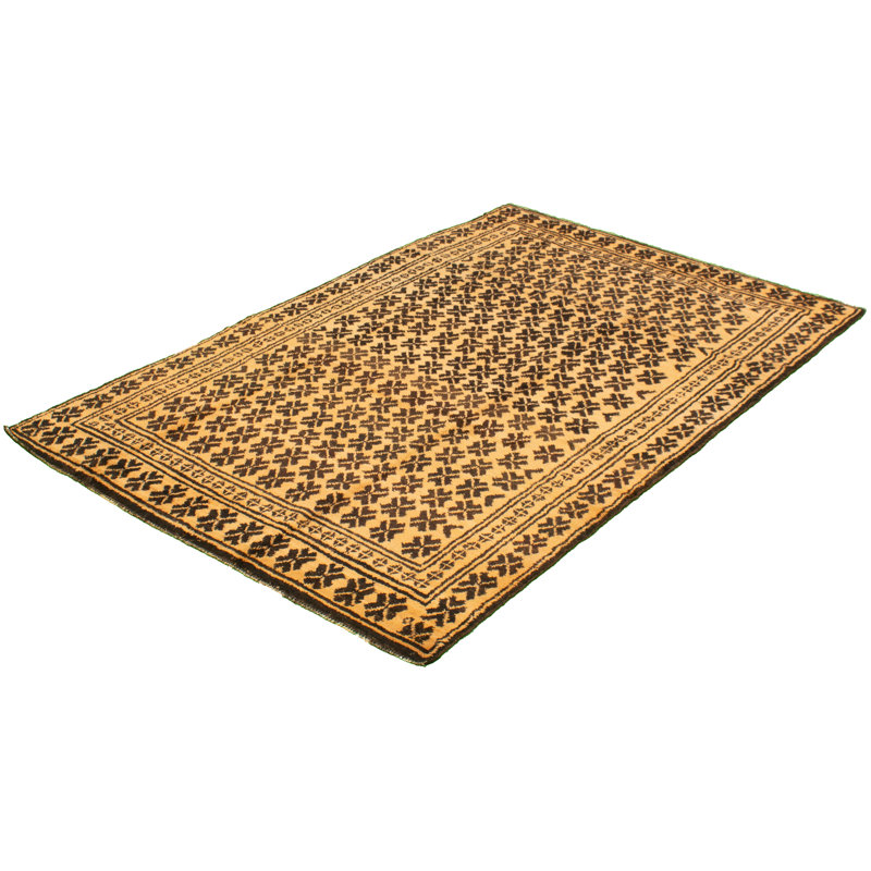 Tapis décoratif de laine brun clair 5 pi 10 po x 9 pi 2 po one-of-a-kind Brabazon noué à la main New Age