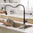Commercial Black Kitchen Faucet With Pull Out Sprayer, Single Handle Single Lever Kitchen Sink Faucet-121210056
