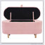 Élégant repose-pieds de rangement en tissu Sherpa rembourré avec pieds en bois, banc de rangement