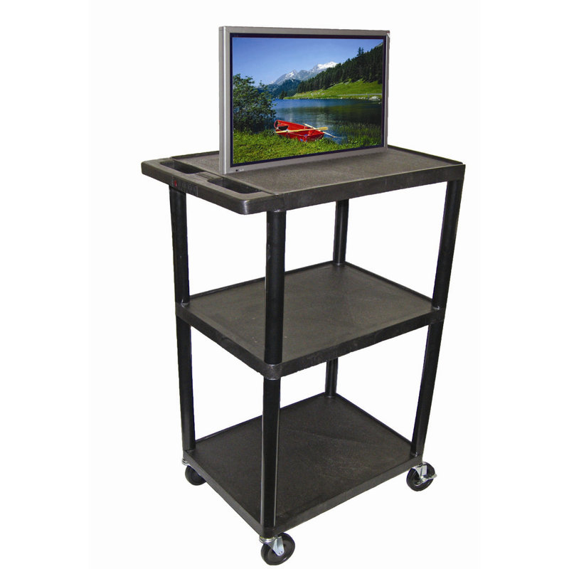 LP Carts Series High Open Shelf AV Cart, 54" H x 32" W x 24" D