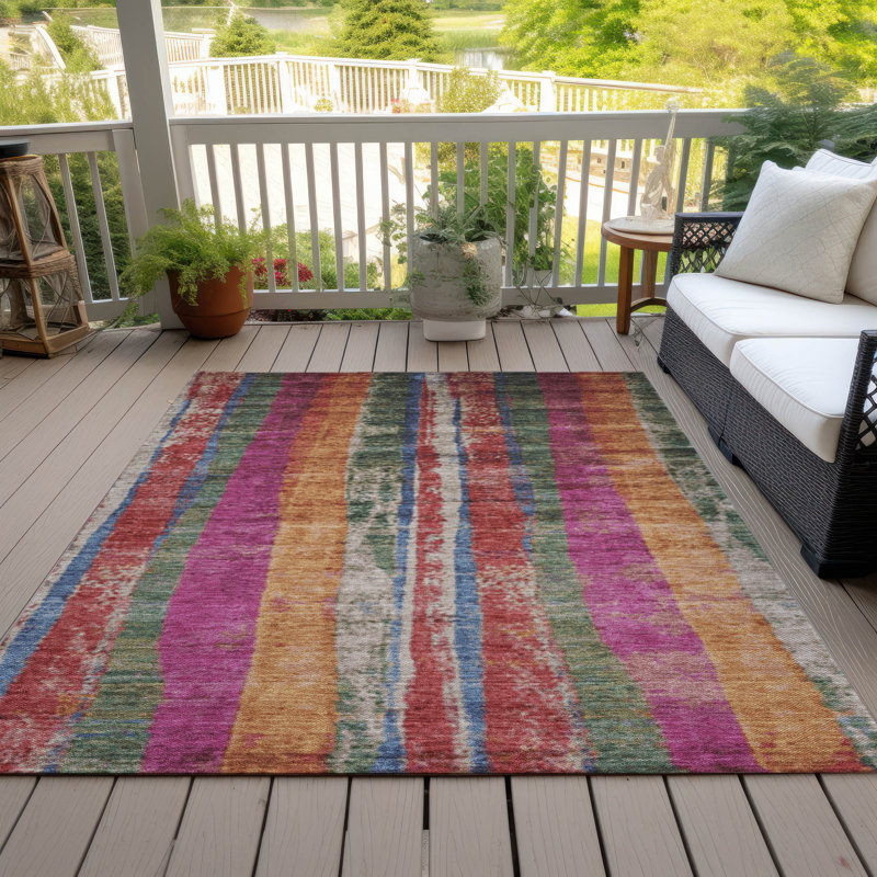 Machine Washable Indoor/Outdoor Xhevrie Putty Rug, Rectangle 10' x 14'