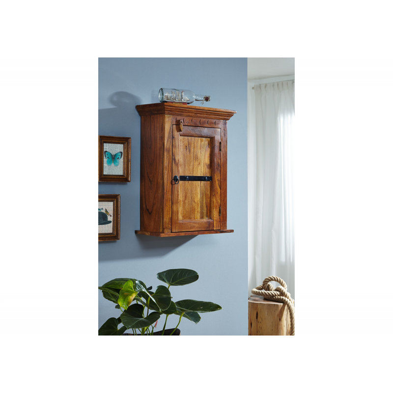 Oxford Solid Wood Wall Bathroom Cabinet, Honey