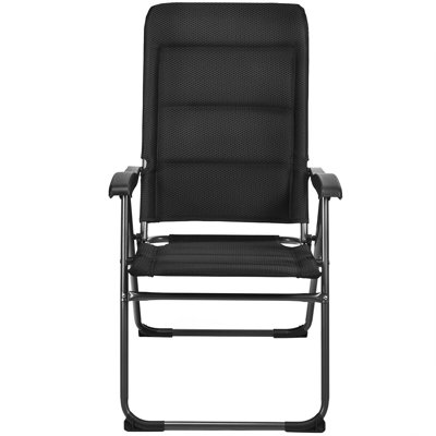 Adjustable Ergonomic Backrest Foldable Reclining Patio Chair for Bistro and Backyard by Arlmont & Co.