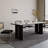 Black Rectangular Stone Butterfly Leaf Dining Table-1463466079