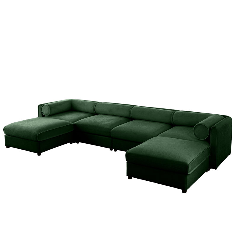 Extra Large U Shaped Sectional Couch With Storage, - Chenille, Deep Seat, Cylindrical , Practical Chenille Fabric, Space Optimization