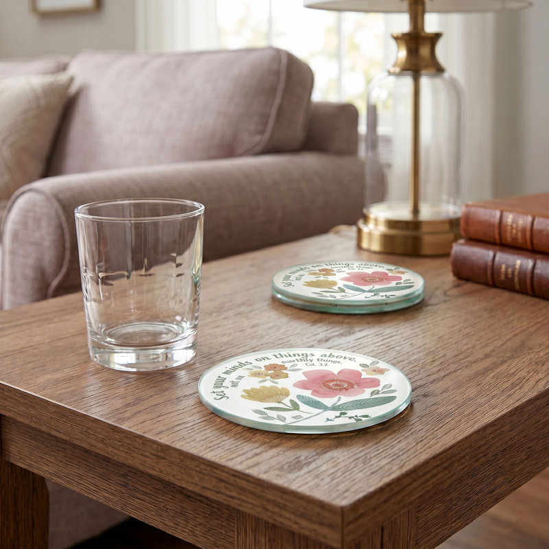 Glass Coaster Set Your Minds On Things