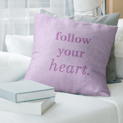 Housse de coussin à main manuscrite follow your cardiaque