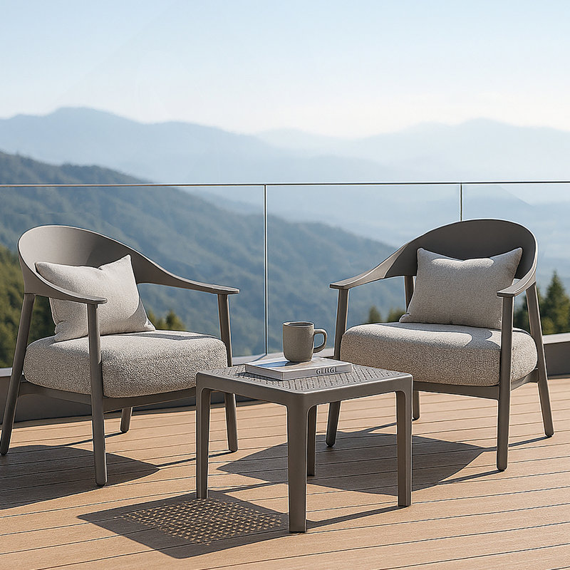 Ensemble de chaises d'appoint modernes 2 pièces avec table basse, idéal pour se détendre dans le salon, le salon ou le balcon avec confort et style