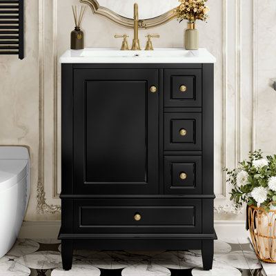Meuble-lavabo de salle de bain avec lavabo et tiroirs