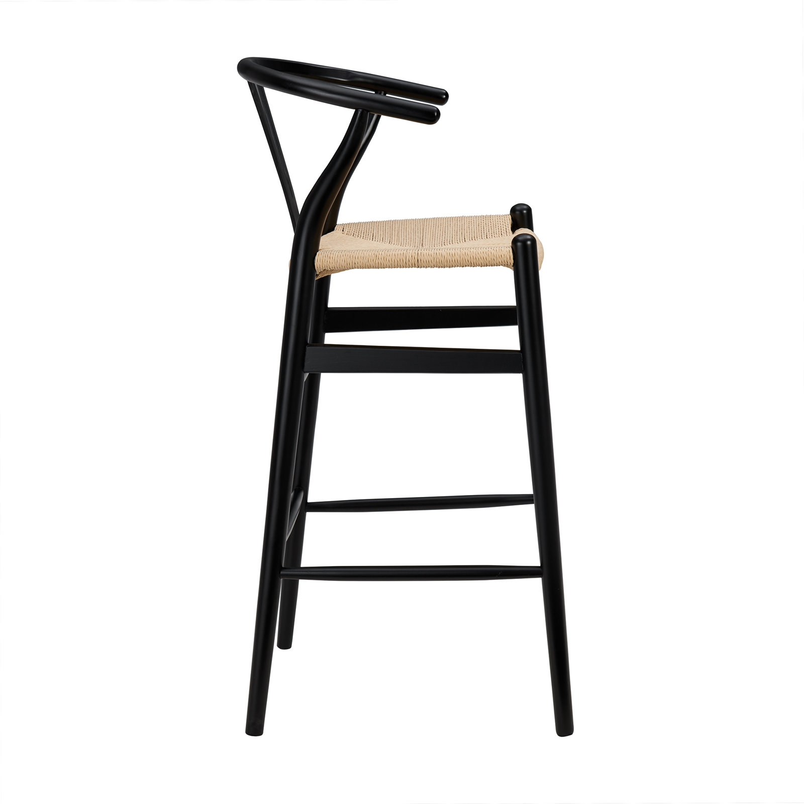 Fairbanks Bar Stool, Bar Stool (30.3" Seat Height), Black, Natural