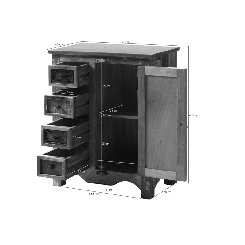Nature Of Spirit 70cm W 4 - Drawer Chest of Drawers