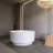 49 Inch Round Shape Freestanding Solid Surface Soaking Bathtub For Bathroom