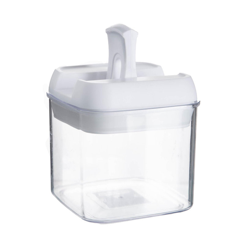 Argon Tableware - Food Storage Containers with Flip Lock Lid - Set of 3, 10.5cm H x 10cm W x 10cm D, White