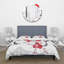 Fleurs de prunier roses et rouges II - ensemble de housse de couette traditionnel - microfibre de polyester-66399083