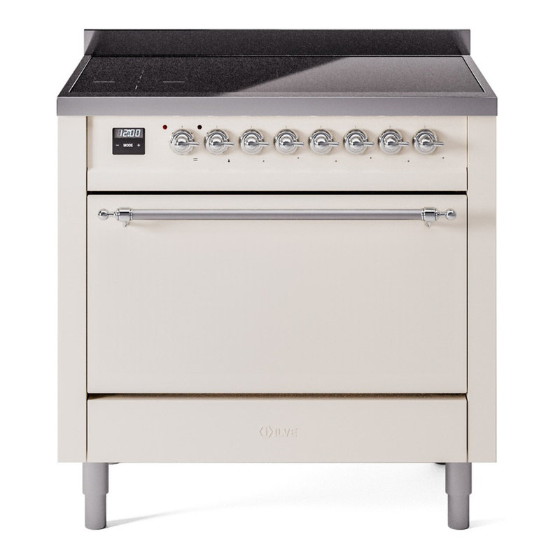 ILVE Nostalgie II 36 in Induction Range, Antique White/Chrome