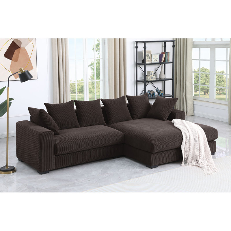 Canapé modulaire rembourré 3 pièces Modern Canapé Naomi, Marron foncé