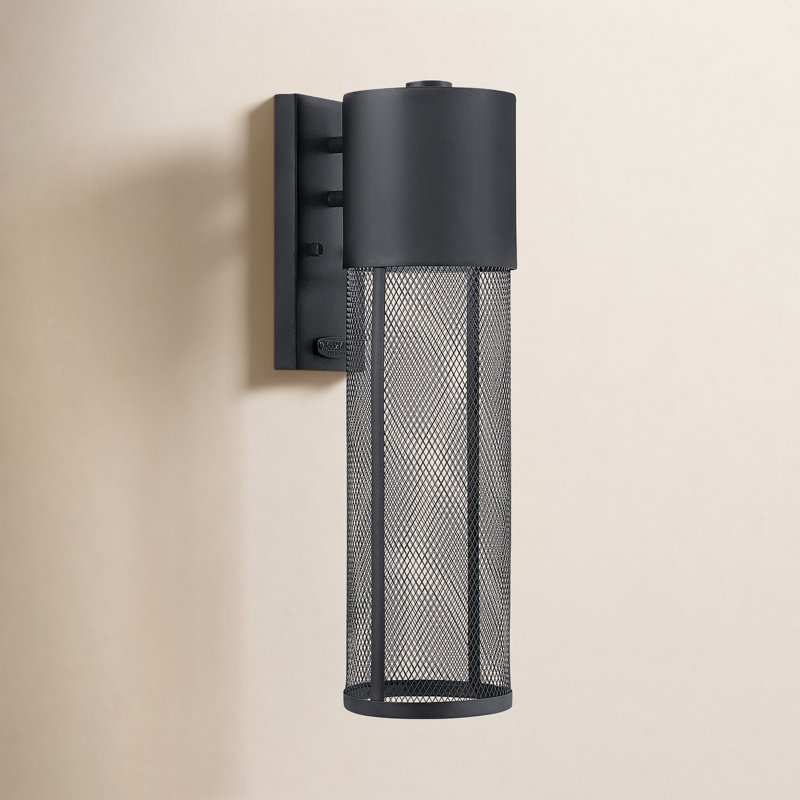 Aria Outdoor Armed Sconce, Black, 18.5" H x 5.3 W x 6.8" D, Incandescent