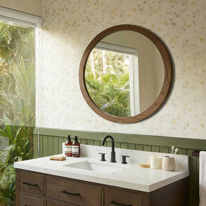 Miroir ARIEL, L 36 po x P 0,8 po x H 36 po, Chêne brun