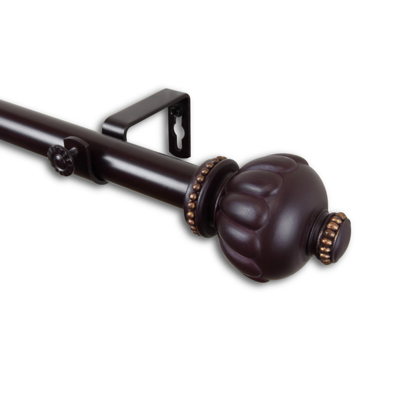 Tringle à rideaux simple Riordan, l 48 po à 84 po, Acajou