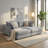 83" Down Filled Modular Sectional Sofa With 2 Storage Ottoman For Living Room, Light Grey-226407060