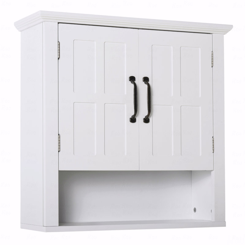 Armoire à pharmacie, armoire murale de salle de bain à 3 niveaux avec tablettes réglables et 2 portes, armoire de salle de bain pour salle de bain
