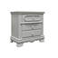 Ensemble de chambre à coucher complète 4 pièces, gris et argent, comprenant lit double, table de chevet, commode et commode