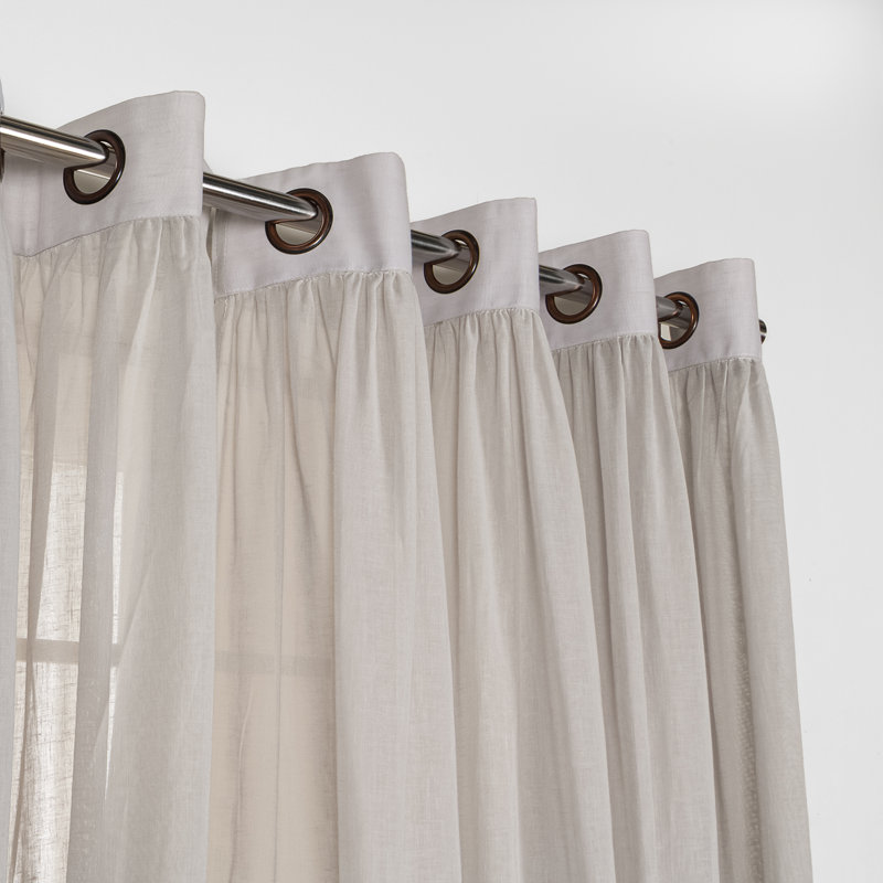 Rideaux semi-transparents avec œillets , L 52 po x L 84 po, Gris clair