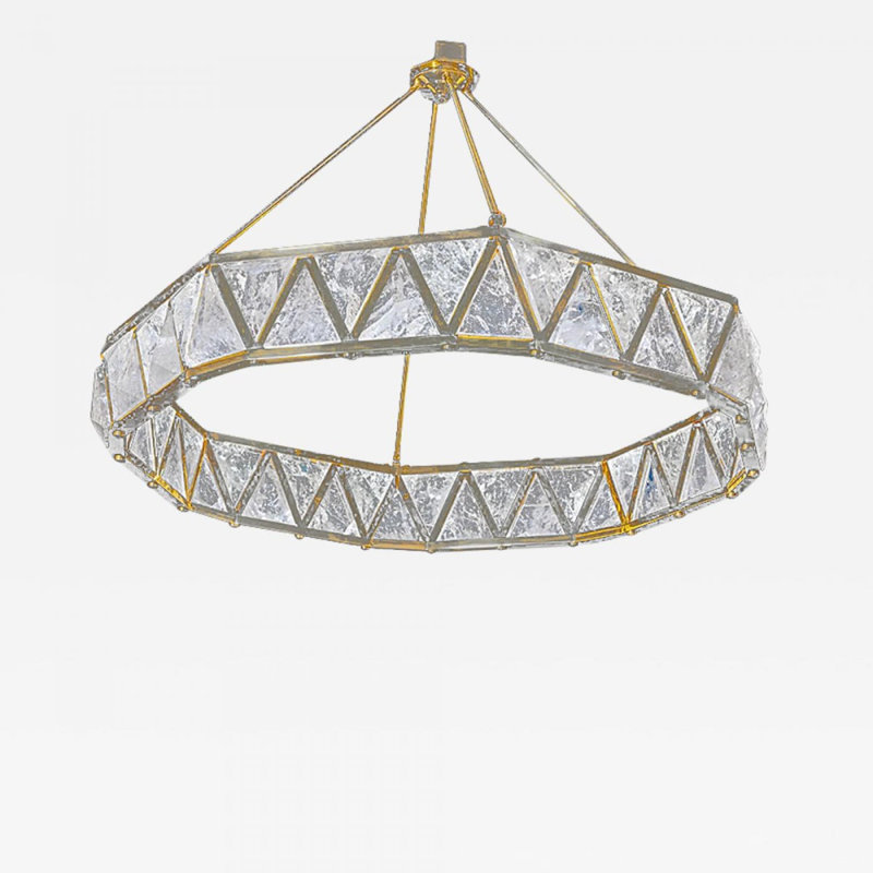 Lustre Diamond Rock QZ2450, 24" Diameter x 30" Height, Cristal de fonte coulé, Chrome