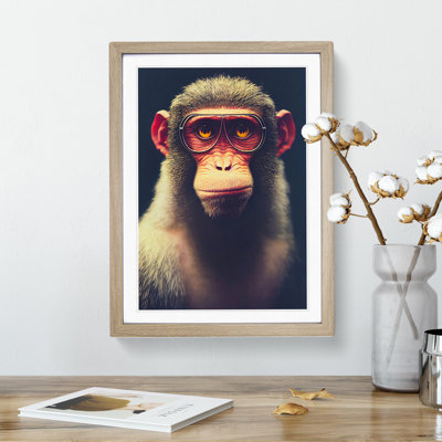 A Monkey in Glasses No.4 1 Piece Single Picture Frame Wall Art