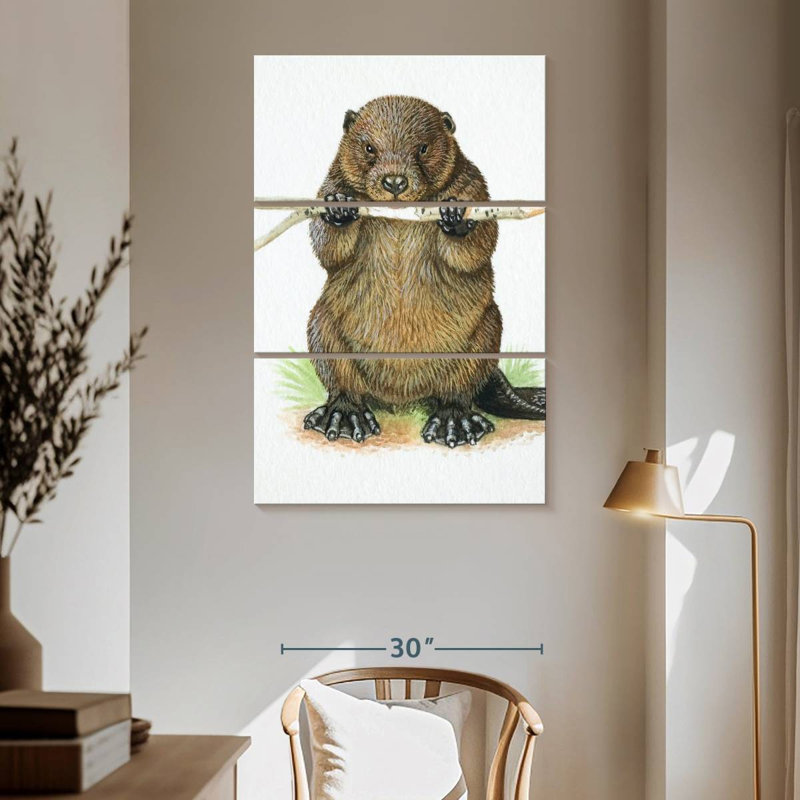 Brampt Branch-Eating Beaver, 65" H x 42" W
