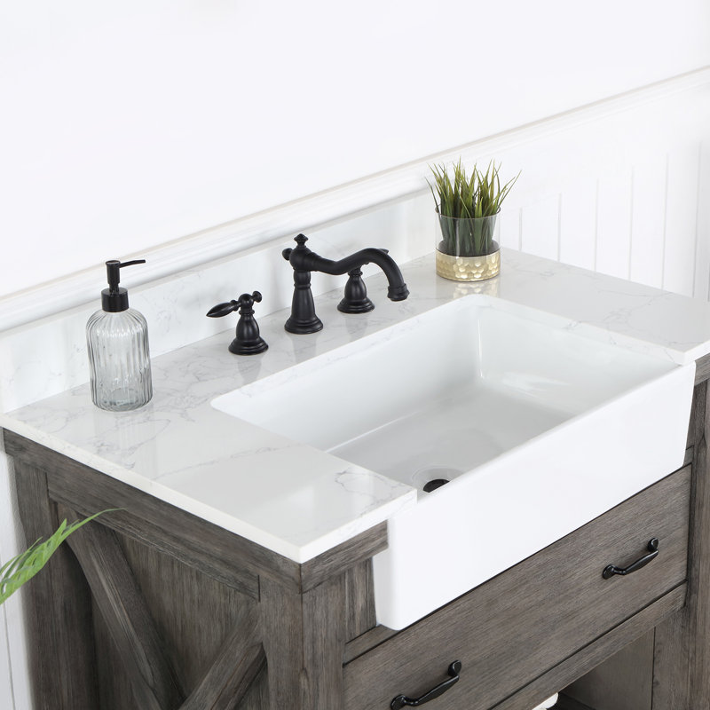 Ensemble de meuble-lavabo simple 36 po Villareal, Gris classique